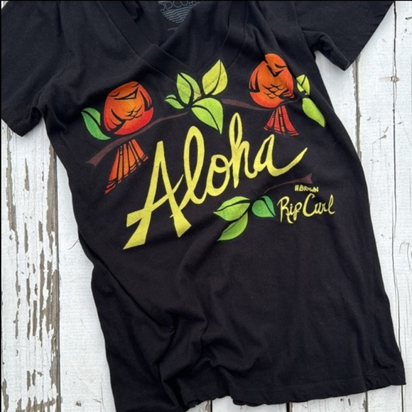 Rare Heather Brown Aloha Tee by Rip Curl - Picture 4 of 4